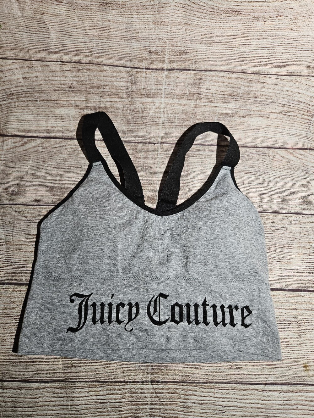 Juicy Couture gray and Black sports bra
